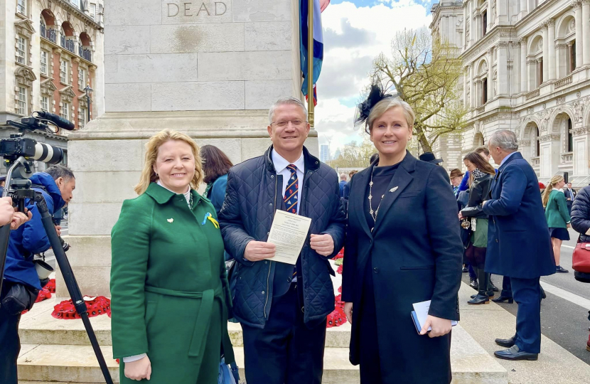 Pictured: Andrew Rosindell M.P. at the Cenotaph