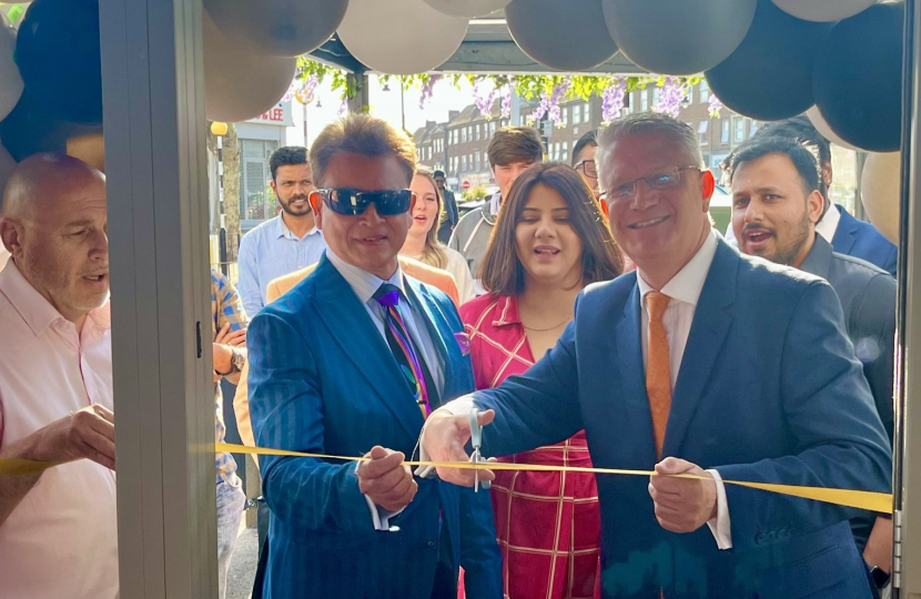 Pictured: Andrew Rosindell M.P. at the Gravity Bar