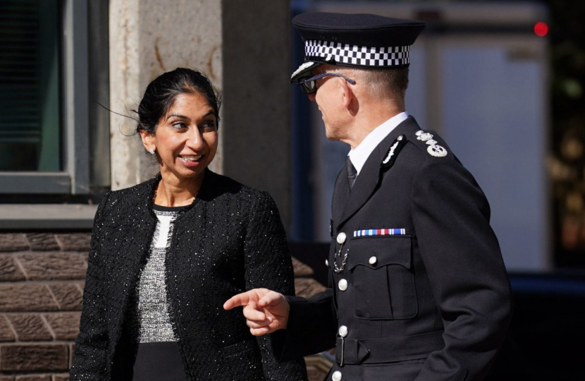 Pictured: Suella Braverman with Metropolitan Police Commissioner Sir Mark Rowley