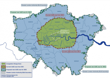 Pictured: Incoming ULEZ Boundaries