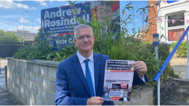 Andrew Rosindell outside MTH